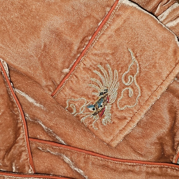 Scotch & Soda Soft Salmon Pink Velvet Belted Jacket Sleep Top Anthropolgie M - Picture 9 of 9
